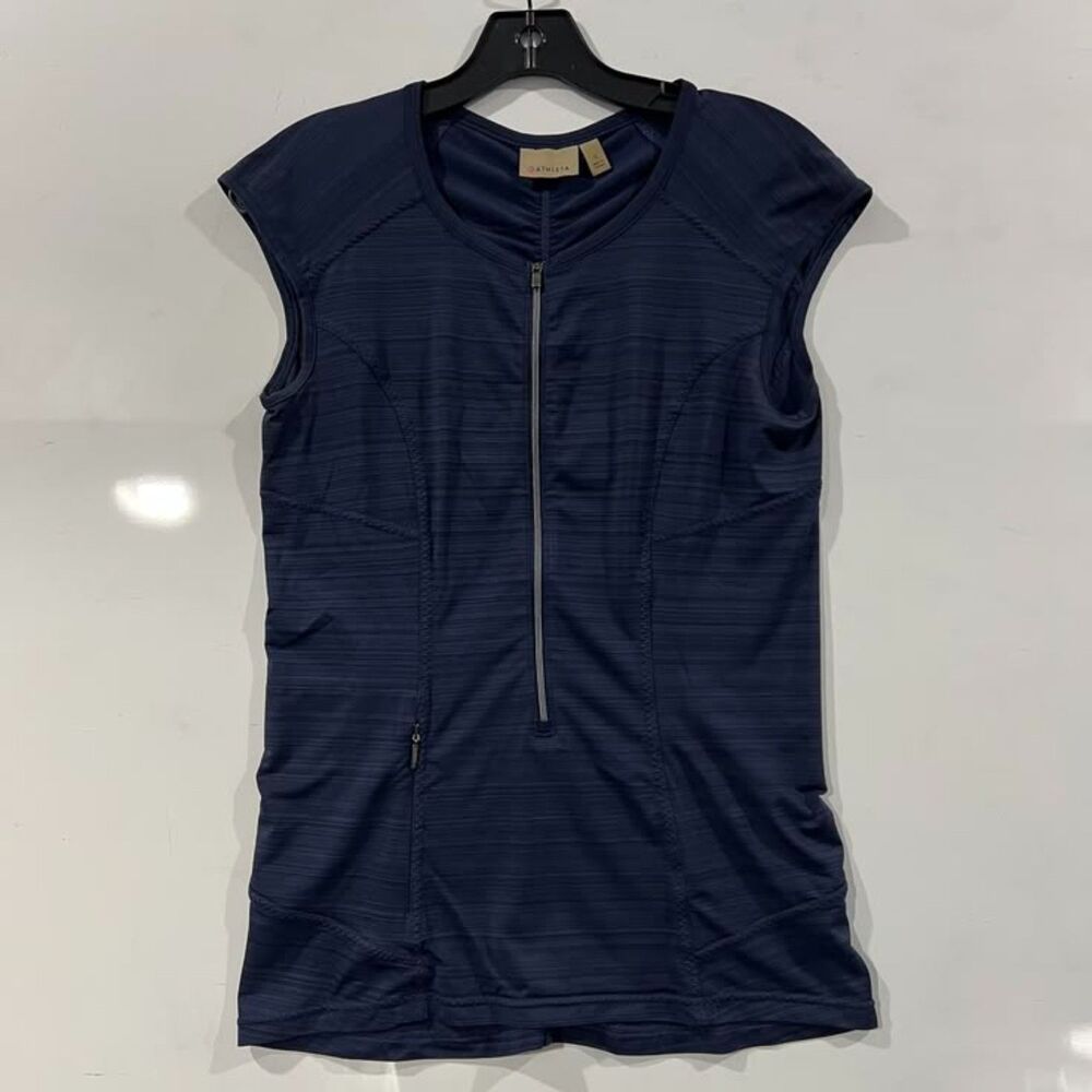 Athleta Pacifica UPF Women’s 1/2 Zip Sleeveless Blue Tank Top - Size Small